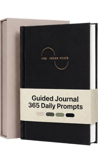 THE INNER VOICE Guided Journal for Women & Men, 365 Prompts for Self Care - color: Black Graphite