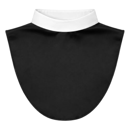 Clerical Bib Clergy Collar Priest Collar with Insert White Tab - style: White-collar Black Body