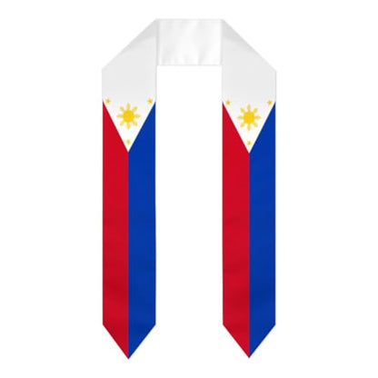 Flag Graduation Stoles for Men and Women, Graduation Shawl Sash for International Graduation's Day - color: Philippines Flag Stole