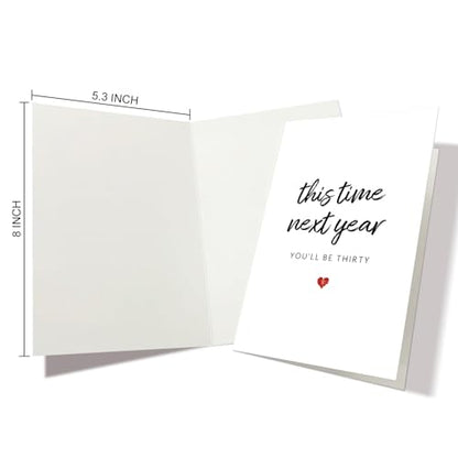 Funny 29th Birthday Card for Men Women, 29 Years Old Birthday Card for Him Her, 29th Bday Card for Friend Son Daughter, This Time Next Year You'll Be Thirty - color: #12