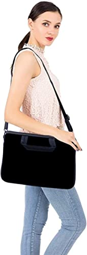 RICHEN 10 inches Messenger Bag Carrying Case with Handle Accessory Pocket Fits 7 to 10-Inch Laptops/Notebook/ebooks/Kids Pad (7-10.2 inch, Pure Black) - color: Pure Black, size: 7-10.2 inch