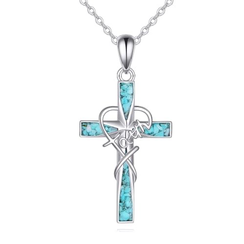 Cross Necklace Origami/Wooden/Caravaca/Faith Pendant Necklace Christian Religious Catholic Cross Jewelry Gift for Women Men - color: Faith Cross