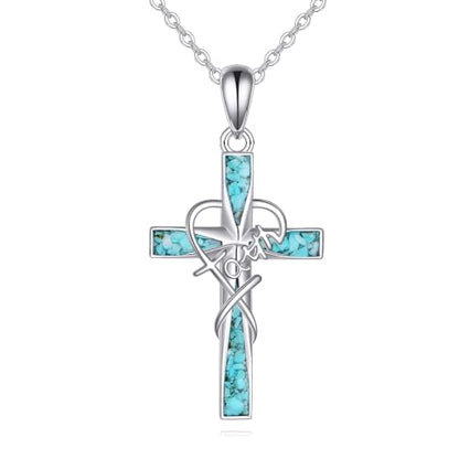 Cross Necklace Origami/Wooden/Caravaca/Faith Pendant Necklace Christian Religious Catholic Cross Jewelry Gift for Women Men - color: Faith Cross