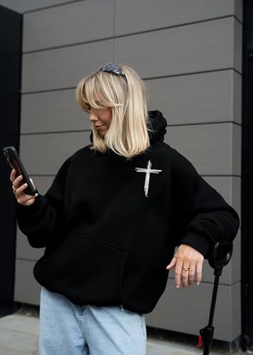 Christian Hoodies for Men Women, Religious Faith Sweatshirt Cross Jesus Psalms 23:1-3 Letter Print Graphic Hoodies - color: Jesus Black, size: X-Large