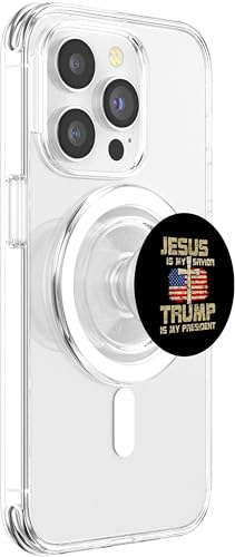 Jesus is My Savior Trump is My President for Men Women PopSockets PopGrip for MagSafe - style: Magnetic PopGrip