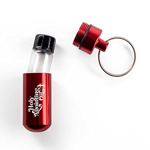 Logos Trading Post Anointing Oil Bottle with Red Keychain Container - color: Red
