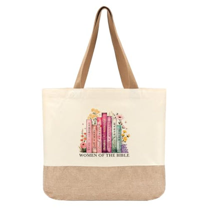 Tote Bag, Gifts for Women Friends Girlfriend Coworker Wife Mom Reusable Tote Bags Birthday Thank You Gift - color: Women of the Bible