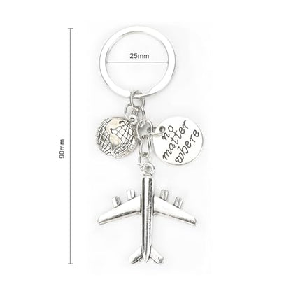Airplane Keychains Travel Keychain for Women Compass Keyring Travel Airplane Keychain Gifts with Angel Charm - color: Style 4