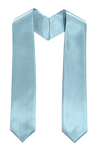 MyGradDay Plain Graduation Stole Colorful Stole for Adult Length 60",Rich in Color - color: Sky Blue