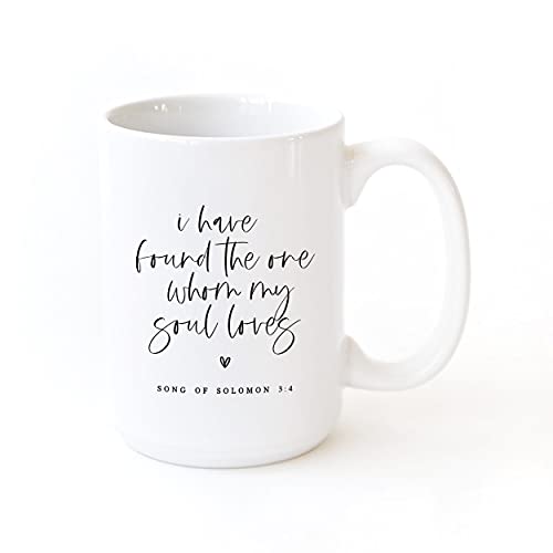 The Cotton & Canvas Co. I Have Found The One Whom My Soul Loves Bible Verse, Religious, Scripture, Christian Porcelain Ceramic Coffee Mug - style: I Have Found The One Whom My Soul Loves