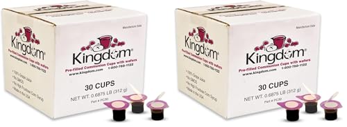Kingdom Prefilled Communion Cups with Wafers - 30 Count (Pack of 2) - size: 30 Count (Red Juice) (Pack of 2)