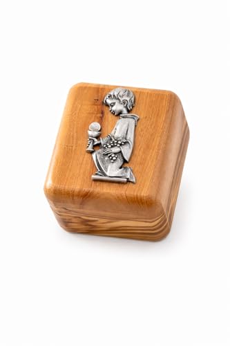 Jewelry Keepsake Box Olive Wood Olivewood Holy Land Christian Gift, first commuion hand made HolyLand (Boy) - style: Boy