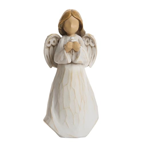 Decorative Angel Figurine with Dove, 6 inch, Resin, Home Decor - color: Angel With Dove