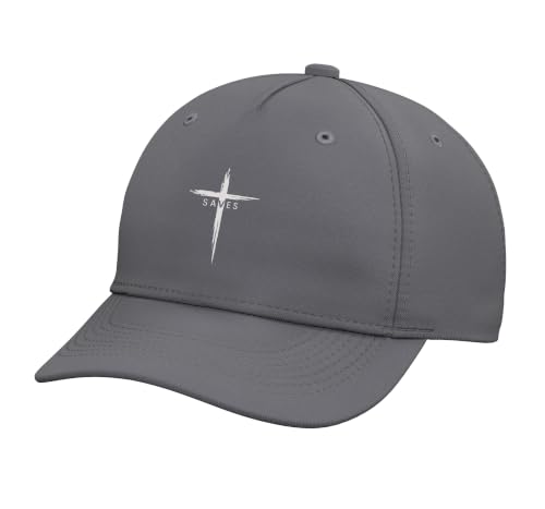 Cool Christian Cross Jesus Saves Men Women Graphic Christ Adjustable Baseball Hat - color: Slate Grey