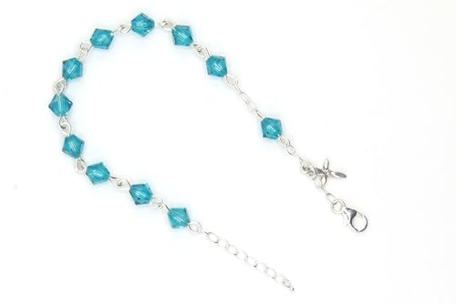Catholic Communion Rosary Bracelet Created with Swarovski® Crystals, Glass - color: Zircon - December