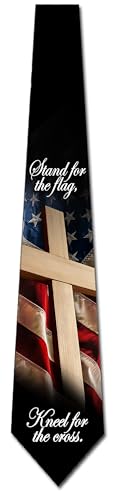 Three Rooker Patriotic Ties Mens US Flag Necktie Cross Tie