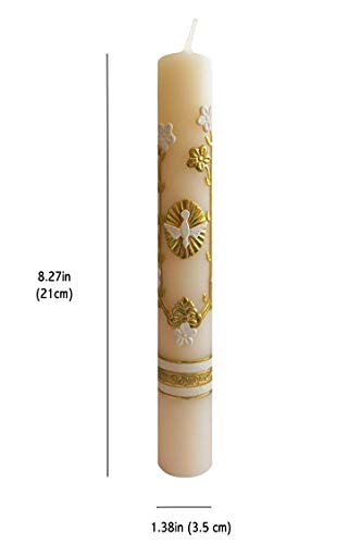Candle for Baptism, Confirmation or Wedding Prayer - Cirio para Bautizo, Confirmacion O Boda Handmade Gift Catholic