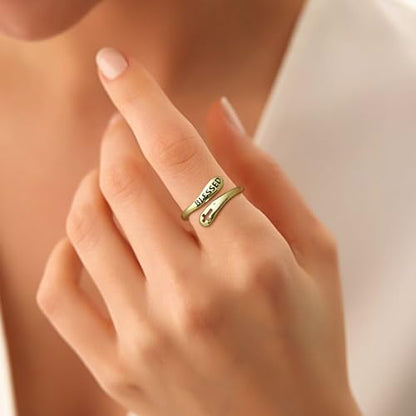 Jewmon 925 Sterling Silver Faith Cross Ring Adjustable I am Enough Inspirational Ring Engraved Bleassed Ring Encouragement Statement Ring for Women Chritian Jewelry Communion Baptism Chritian Gifts - color: A, Blessed Ring Silver