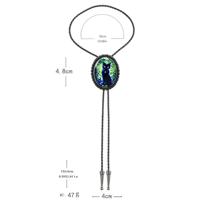 GelConnie Gothic Bolo Tie for Men Women 3D Art Western Cowboy Necktie - color: Gothic Cat Bolo Tie