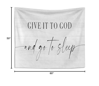 Kneibo Give It to God and Go to Sleep Tapestry - Christian Tapestry, Bedroom Tapestry 50x60, Bedroom Decor, Master Bedroom Decor, Guest Room Wall Decor