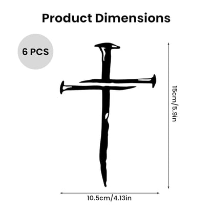 6 Pcs Cross Decals for Cars, Christian Stickers, Waterproof Vinyl, Removable No-Residue Adhesive for Windows, Trucks, Motorcycle Helmets, Laptops, Weatherproof Faith Vehicle Accessories Gift