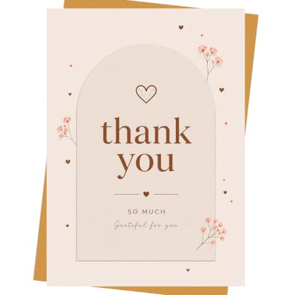 Warm Grateful Thank You Card Sweet Heart Themed Gift for Loved Ones - color: QY-146
