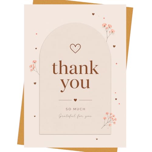 Warm Grateful Thank You Card Sweet Heart Themed Gift for Loved Ones - color: QY-146