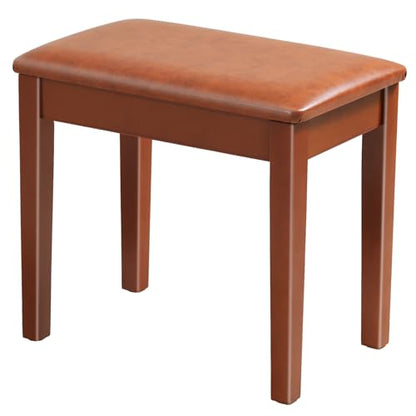 AODSK Piano Stool, Solid Wood Frame, Padded Cushion, 13.21"x21"x18.2" - color: Brown, size: 13.21"x21"x18.2"Inches