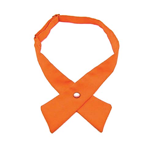 Tie for Men Women Adjustable Criss-Cross Bowtie School Uniform Pre Tied Bows for Girls Neck Tie Accessories bowtie03 - color: Orange