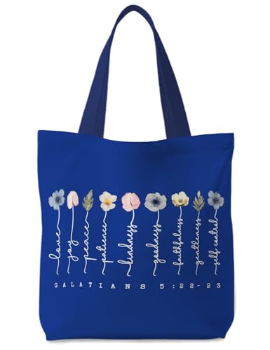 Bible Bags for Women, Christian Tote Bag, Gifts for Christian Women - color: Navy