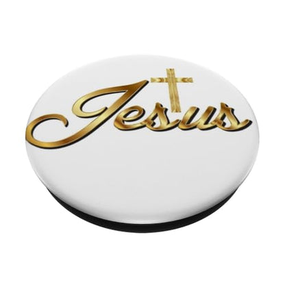 Christian Gift Idea Jesus Cross Faith Bible gold white Mary PopSockets Adhesive PopGrip - style: Adhesive PopGrip