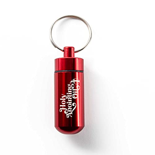 Logos Trading Post Anointing Oil Bottle with Red Keychain Container - color: Red