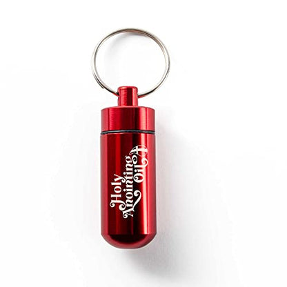 Logos Trading Post Anointing Oil Bottle with Red Keychain Container - color: Red
