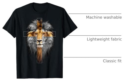 Jesus Lion of Judah | Christian T-Shirt - color: Black, size: Small