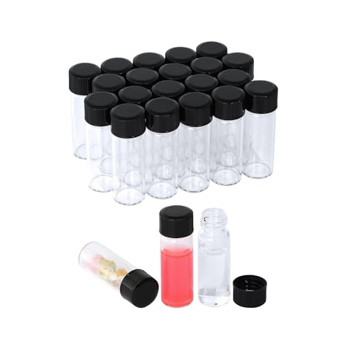 4ml 20pcs Clear Glass Vials with Screw Cap Sample Glass Bottle for Oil - size: 4ml 20pcs