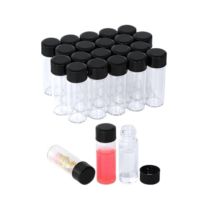 4ml 20pcs Clear Glass Vials with Screw Cap Sample Glass Bottle for Oil - size: 4ml 20pcs