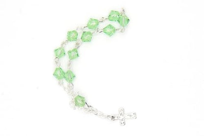Catholic Communion Rosary Bracelet Created with Swarovski® Crystals, Glass - color: Peridot - August