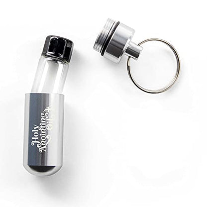 Logos Trading Post Anointing Oil Bottle with Silver Keychain Container - color: Silver