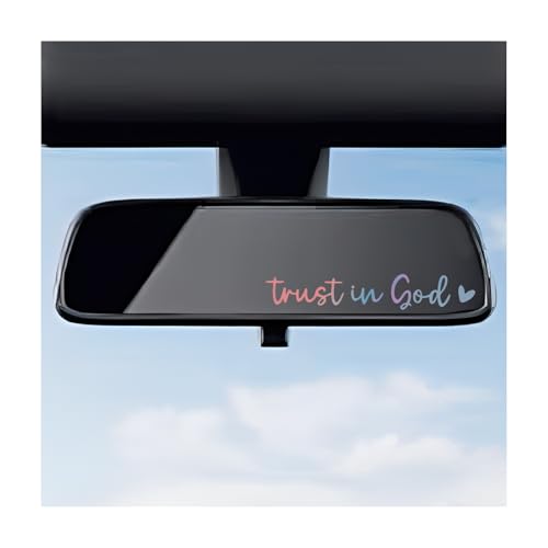 DXNQ 2PCS Trust in God Rearview Mirror Decals, Automotive Vinyl Rear View Mirror Decorative Stickers, Waterproof Trust in God Stickers for Car Truck Laptop, Car Accessories (Colorful) - color: Colorful, size: 2PCS