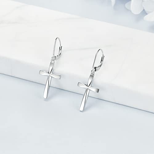 Cross Earrings 925 Sterling Silver Dangle Earring Gifts for Women - style: Origami