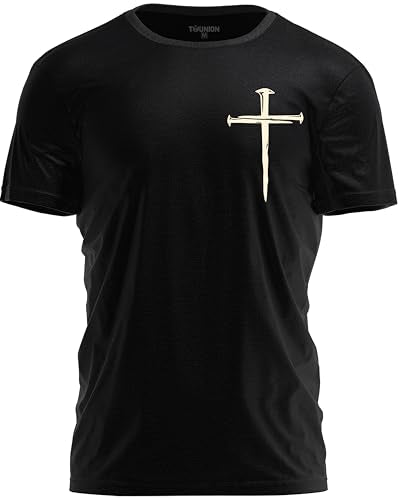 Christian Shirts for Men – Religious Jesus Shirt with Cross Graphic - color: Black, size: X-Large