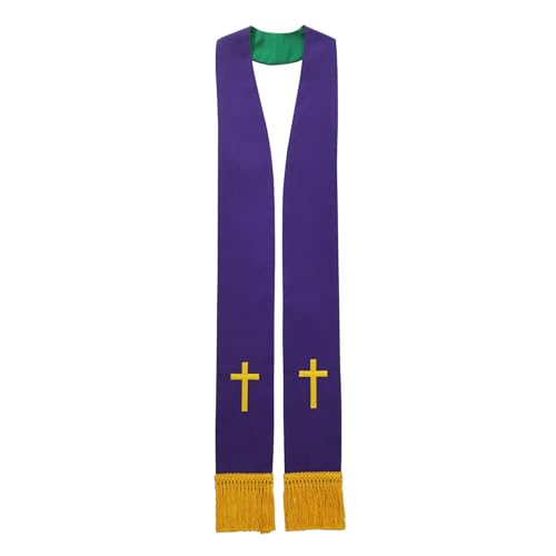 BLESSUME Church Clergy Pastor Reversible Stole - color: Green and Purple 2