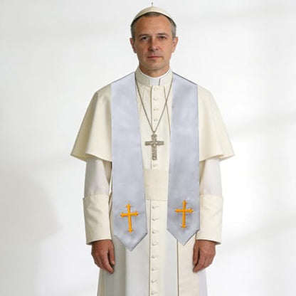 10 PC Clergy Stole & Choir Stole Bulk 60/72" - color: Gray, size: 60 inch