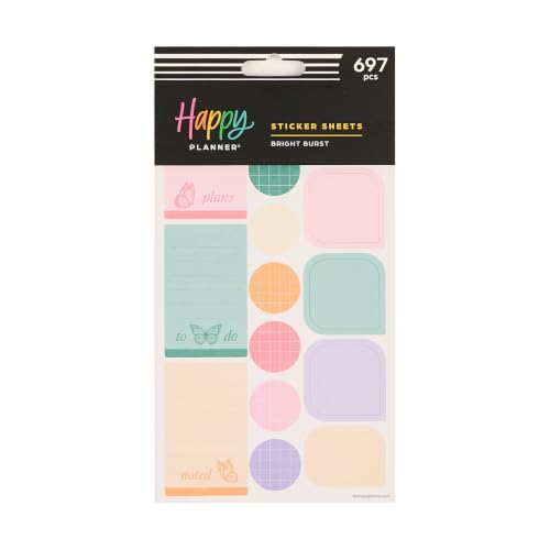 Happy Planner Classic Sticker Pack for Planners, 15 Sheets - color: Bright Burst