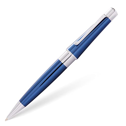 Cross Beverly Refillable Ballpoint Pen, Medium Ballpen, Includes Premium Gift Box - Translucent Cobalt Blue Lacquer - color: Translucent Cobalt Blue Lacquer, style: Ballpoint Pen