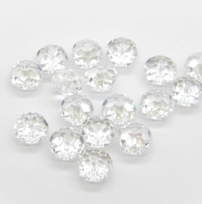 24pcs Adabele Austrian 6mm Faceted Rondelle Crystal Beads Crystal Clear - color: Crystal Clear, size: 4mm x 6mm - 24pcs