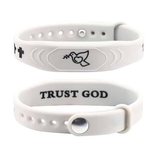 2 Pack Bible Verse Bracelets, with NFC Scan‌ Daily Jesus Bracelets Christian Gospel Scripture Bracelet Trust God Style Combined Inspirational Religious Gifts for Men and Women (TRUST GOD - Beige)