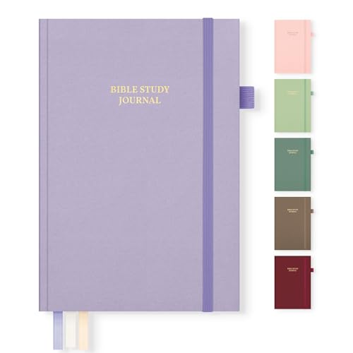 Bible Study Journal & Notebook for Women and Men, 5.8" x 8.3" - color: Purple, size: A5 ( 5.8" x 8.3" )