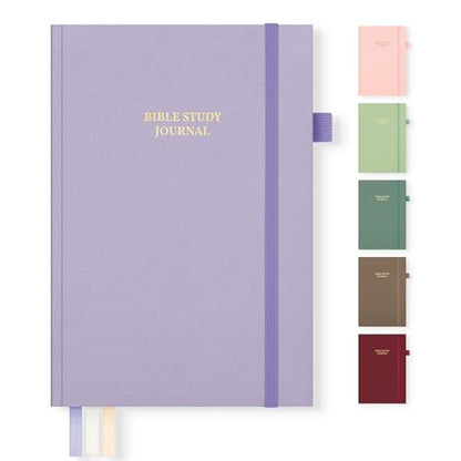 Bible Study Journal & Notebook for Women and Men, 5.8" x 8.3" - color: Purple, size: A5 ( 5.8" x 8.3" )