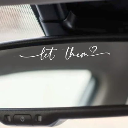 Let Them Mental Health Rearview Mirror Sticker Set - color: Let Them